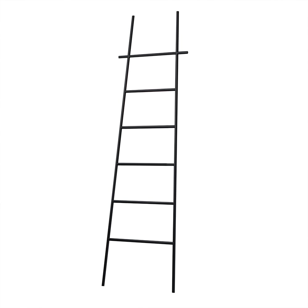 HMR Modern Freestanding Bath Ladder Storage Towel Rack - Black