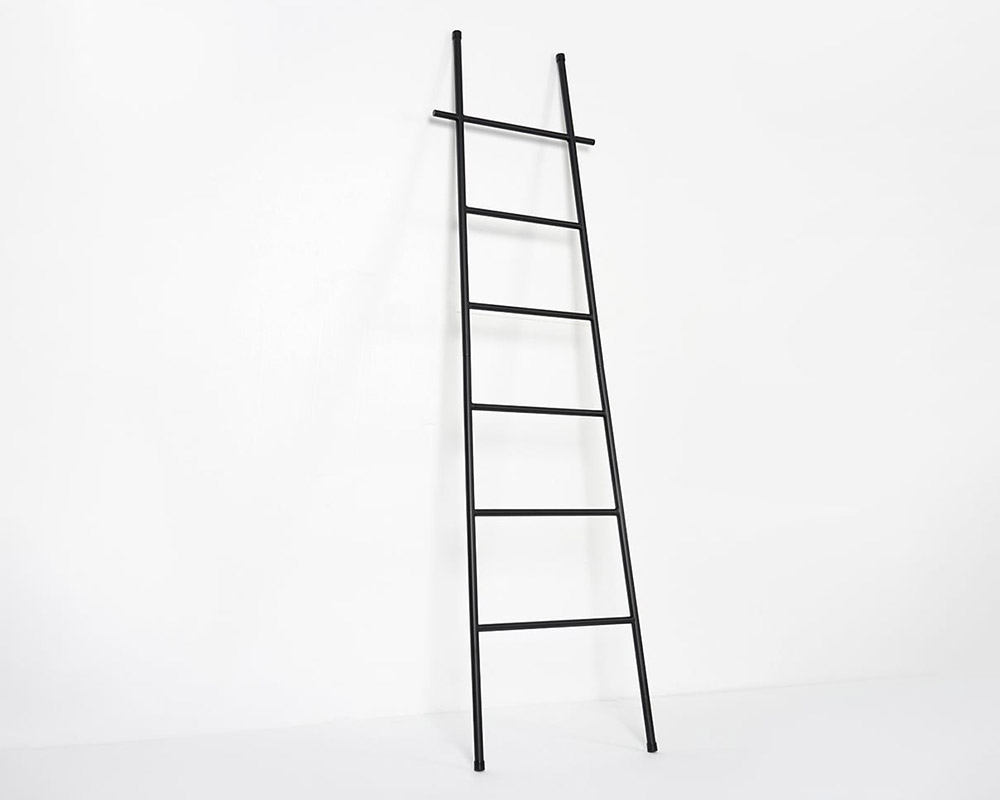 HMR Modern Freestanding Bath Ladder Storage Towel Rack - Black