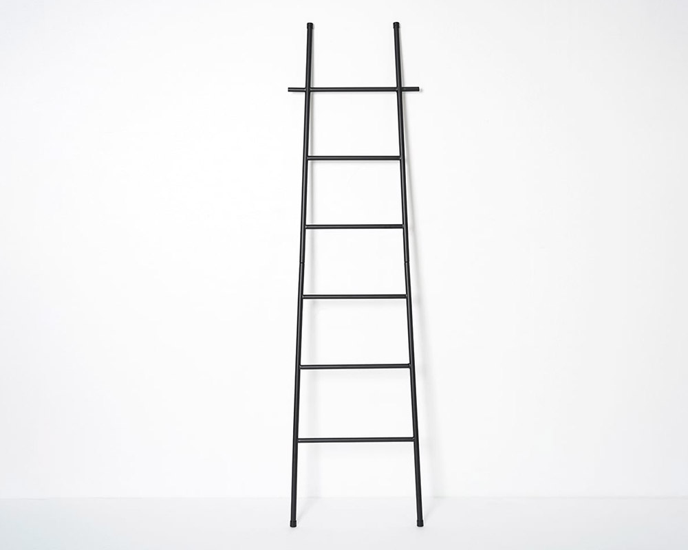 HMR Modern Freestanding Bath Ladder Storage Towel Rack - Black