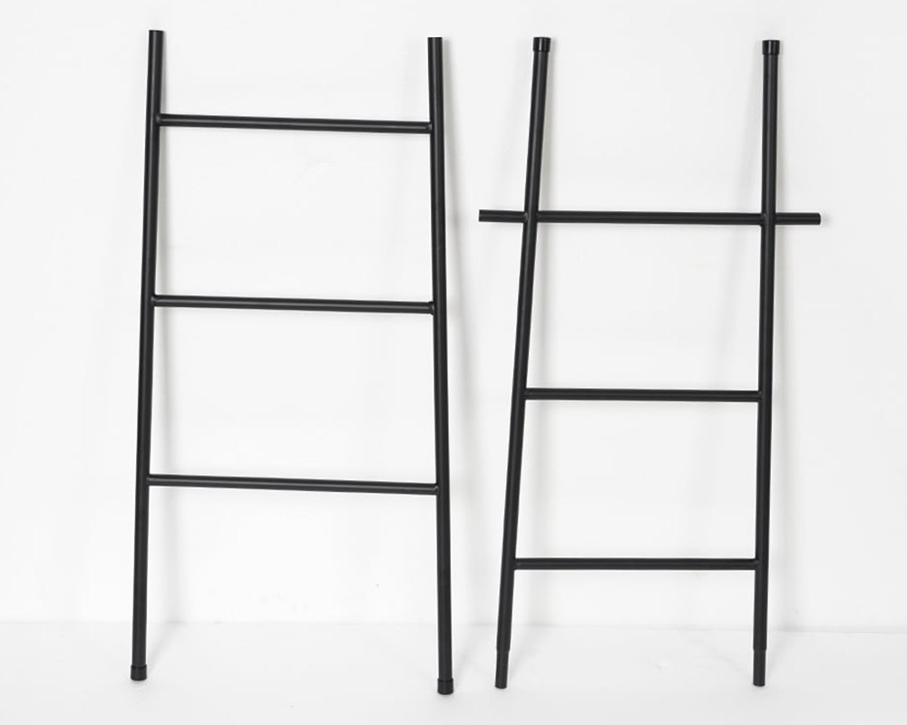HMR Modern Freestanding Bath Ladder Storage Towel Rack - Black