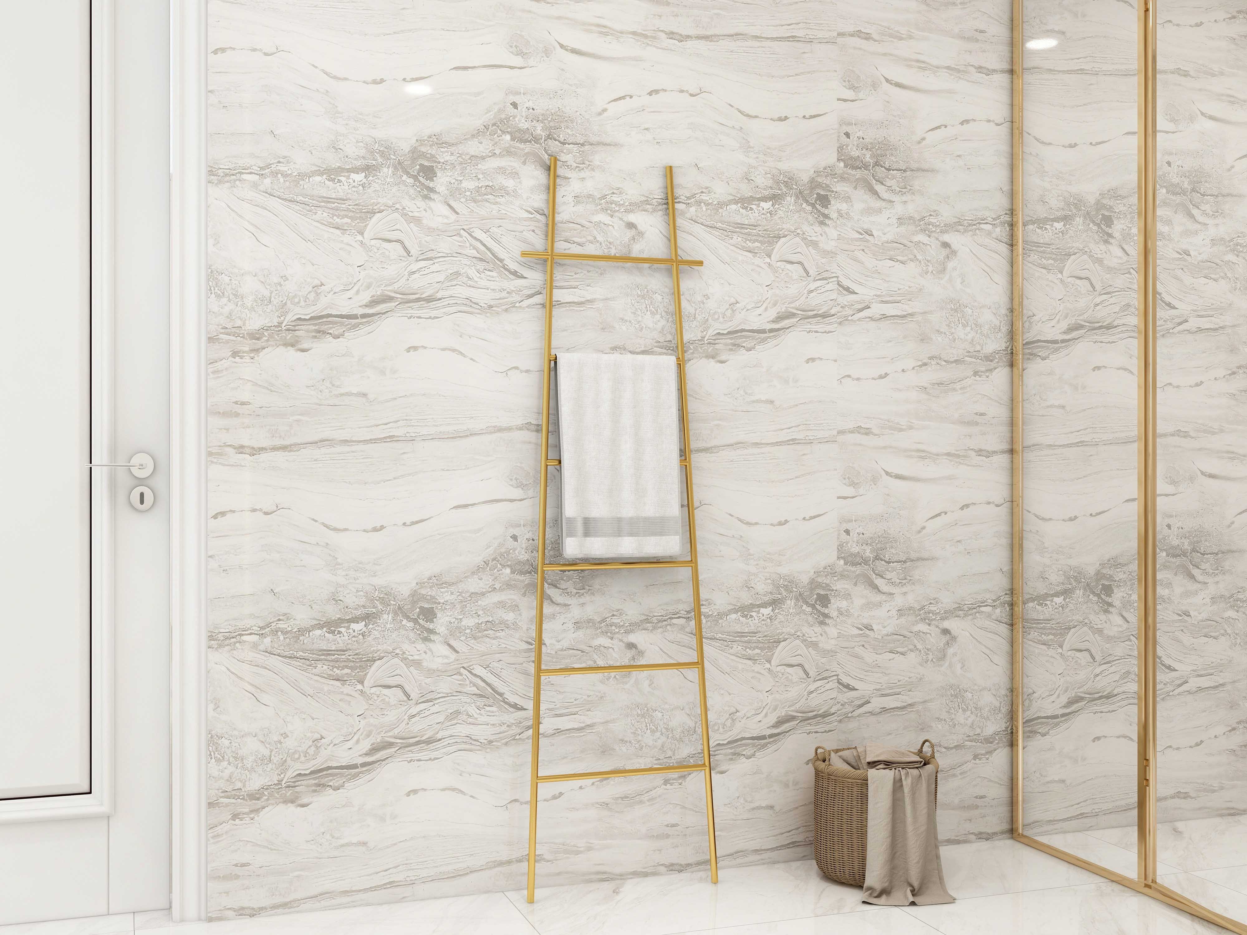 HMR - Modern Freestanding Bath Ladder Storage Towel Rack