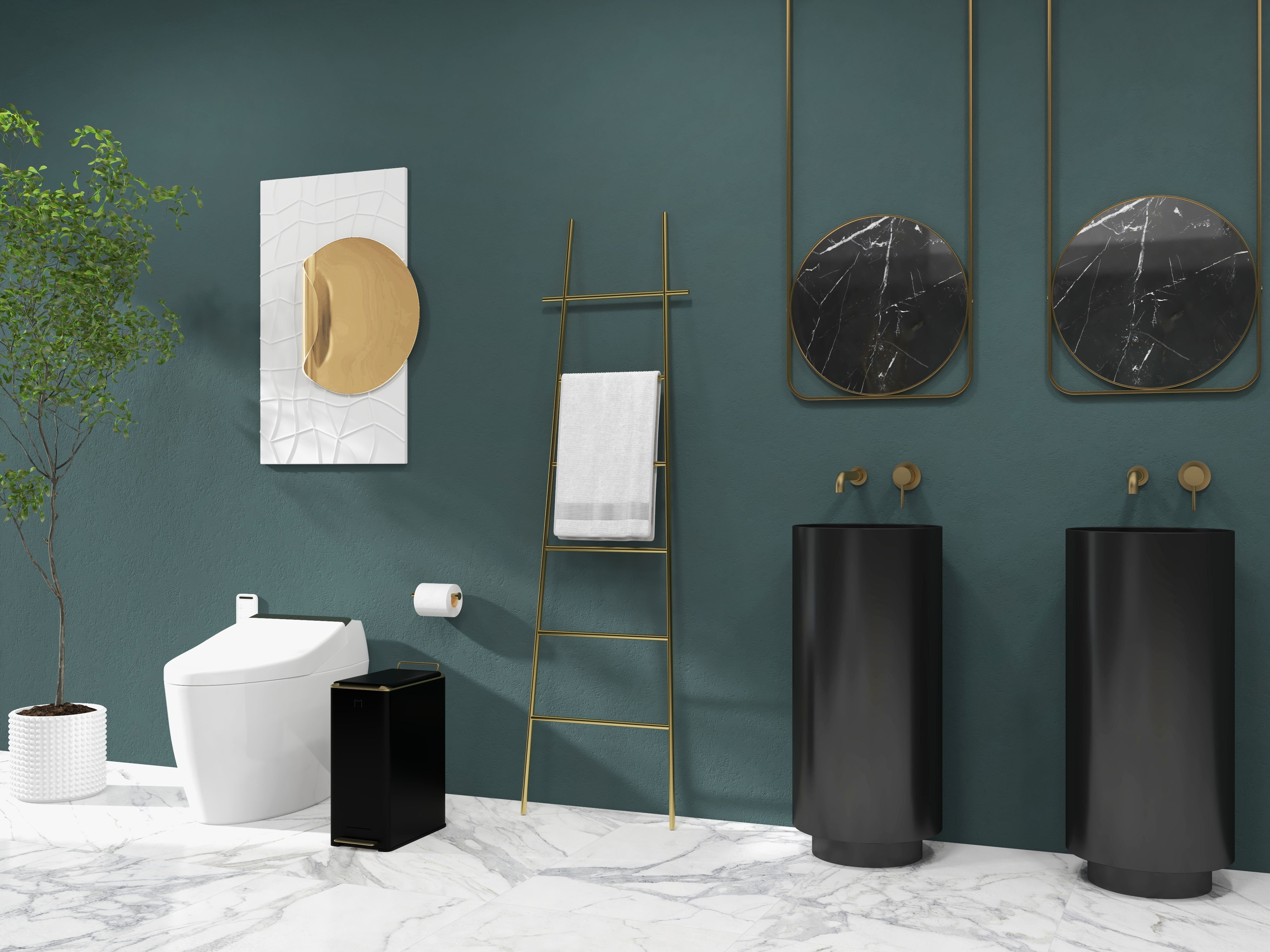HMR - Modern Freestanding Bath Ladder Storage Towel Rack