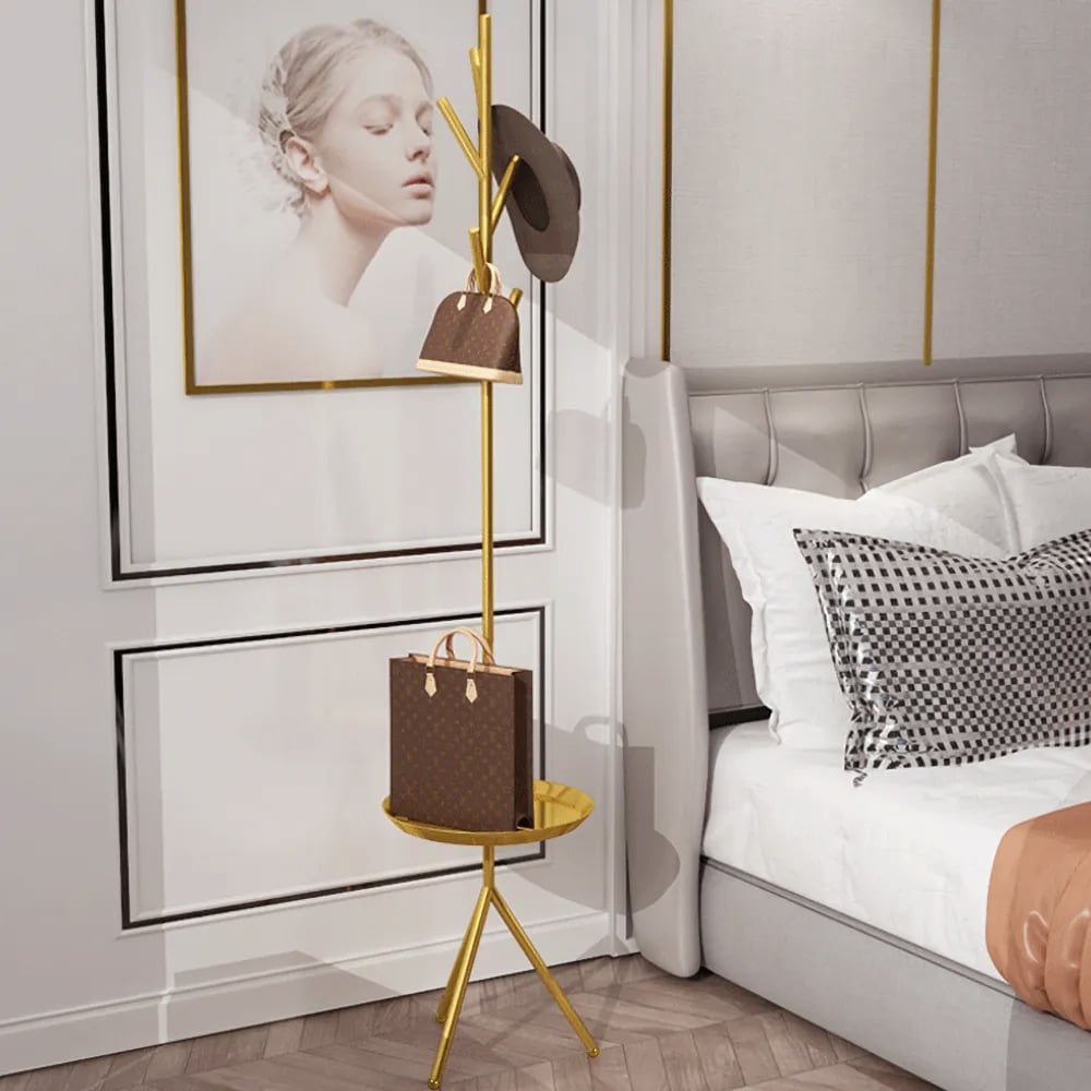 HMR - Clothing Rack with Table in Gold