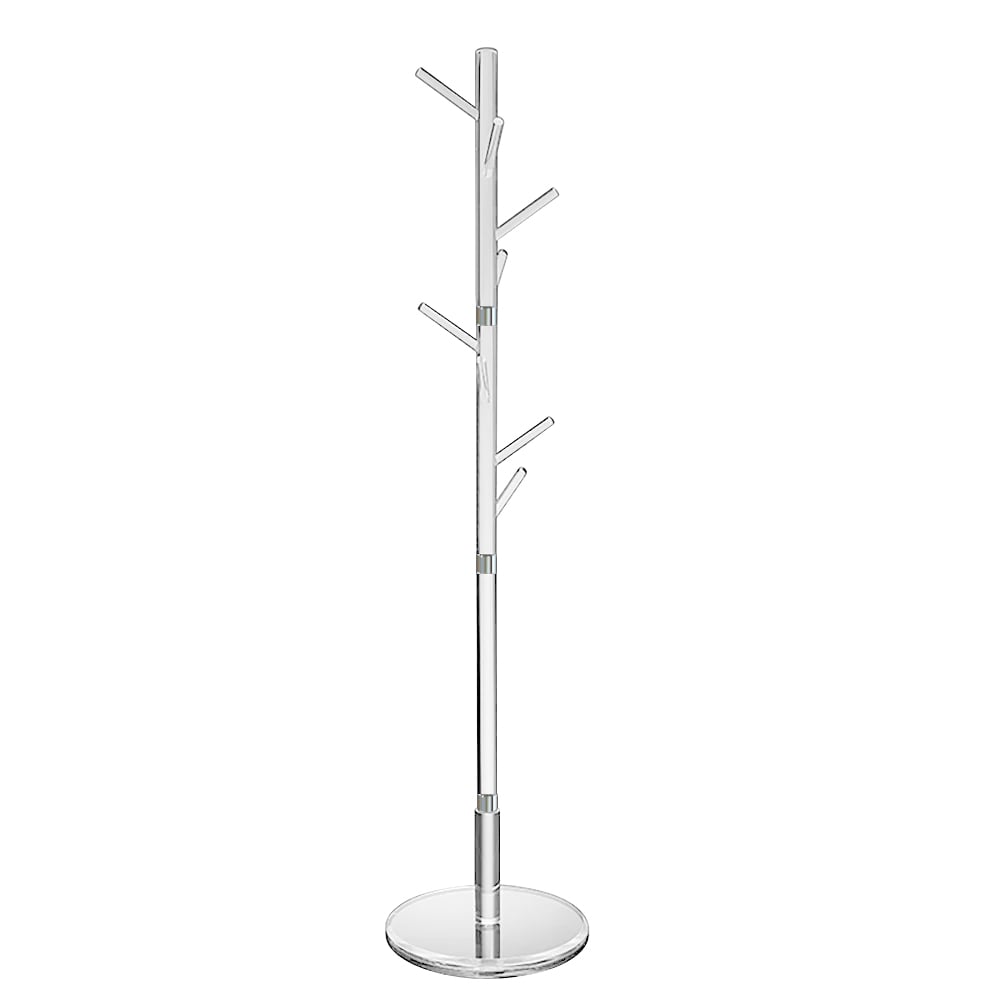 HMR Minimalist 69" Tree Coat Rack Stand with 8 Hooks - Clear, Acrylic