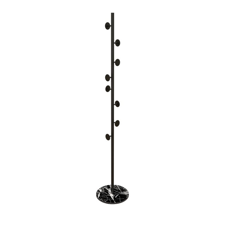 HMR Modern Coat Rack with Button Hooks - Black