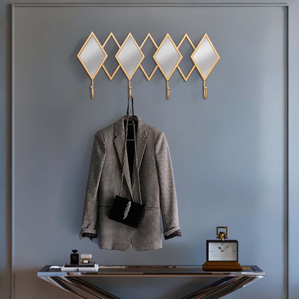 HMR - Luxury Entryway Wall-Mounted Coat Rack (Set of 2) in Multi-Color