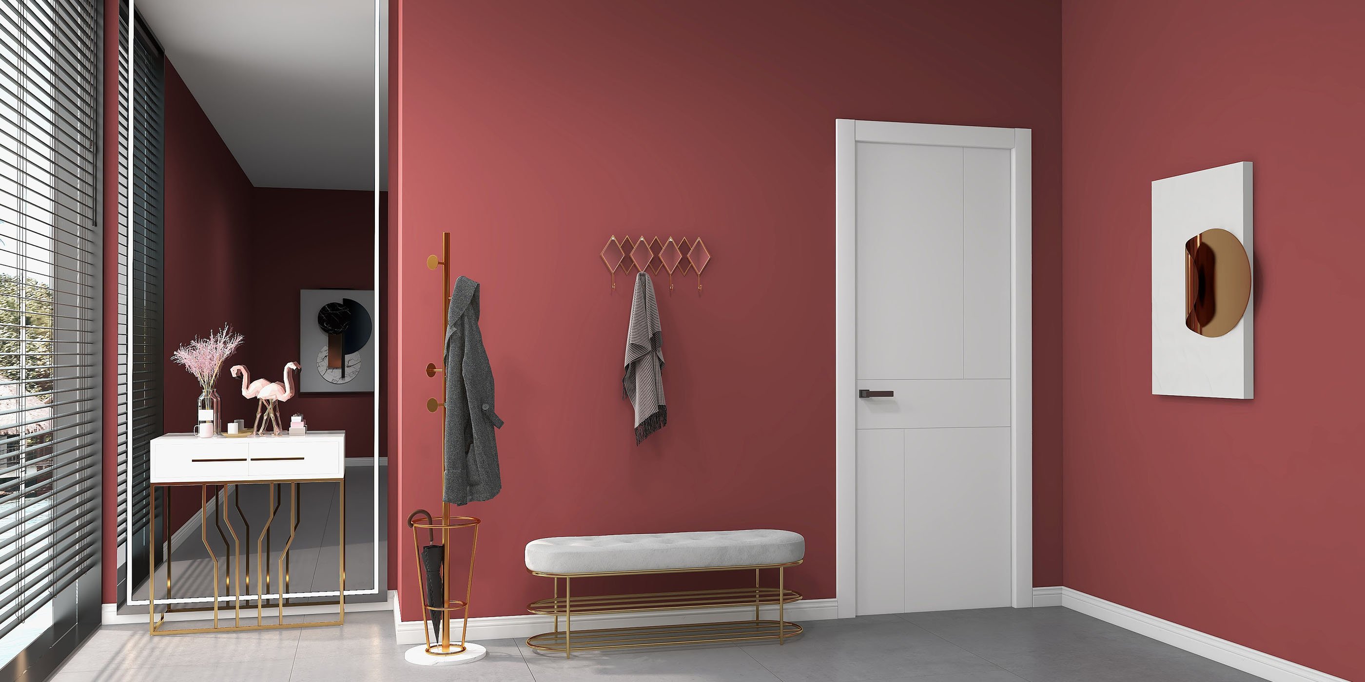 HMR - Luxury Entryway Wall-Mounted Coat Rack (Set of 2) in Multi-Color
