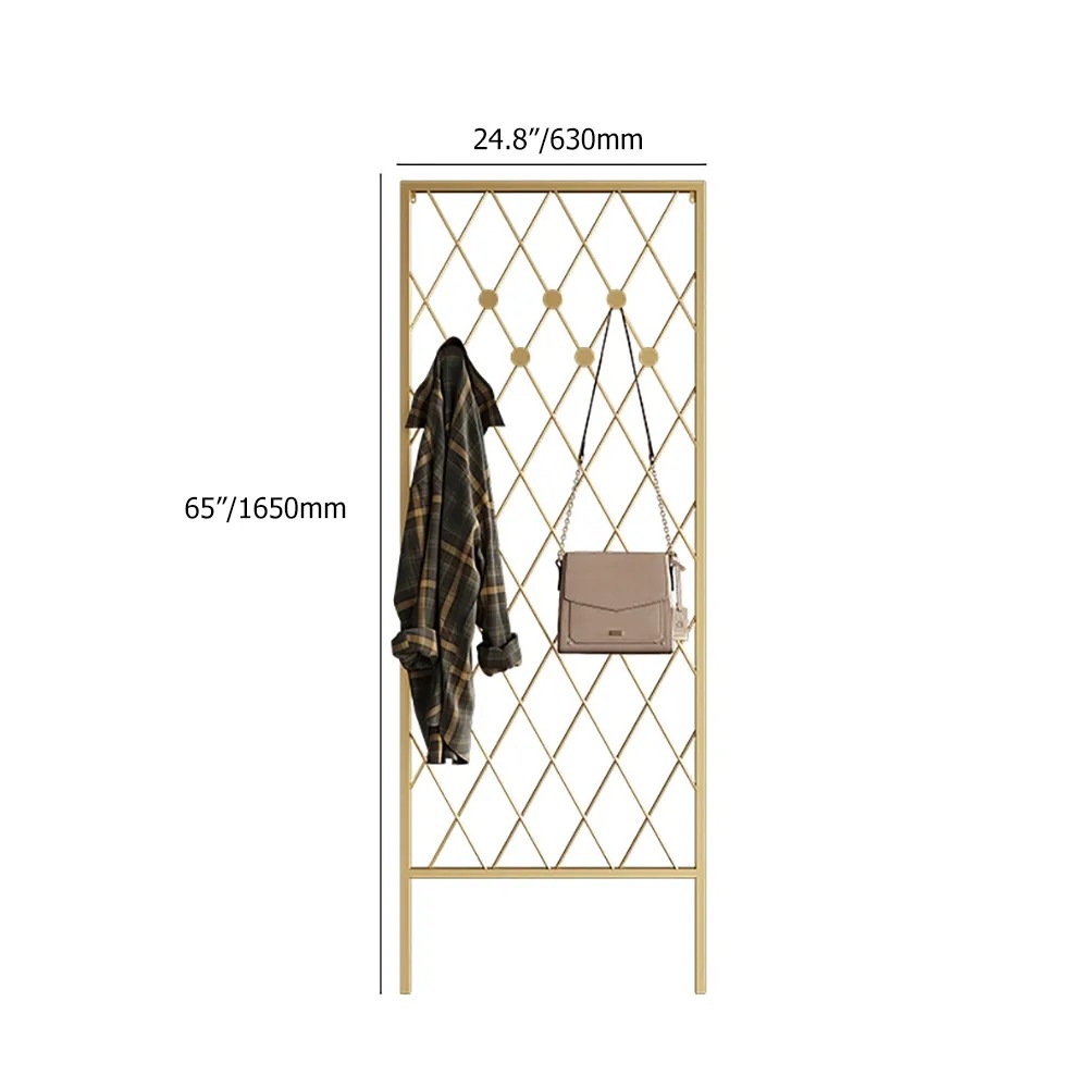 HMR - Entryway Wall Mounted Corner Coat Rack with Hooks in Gold