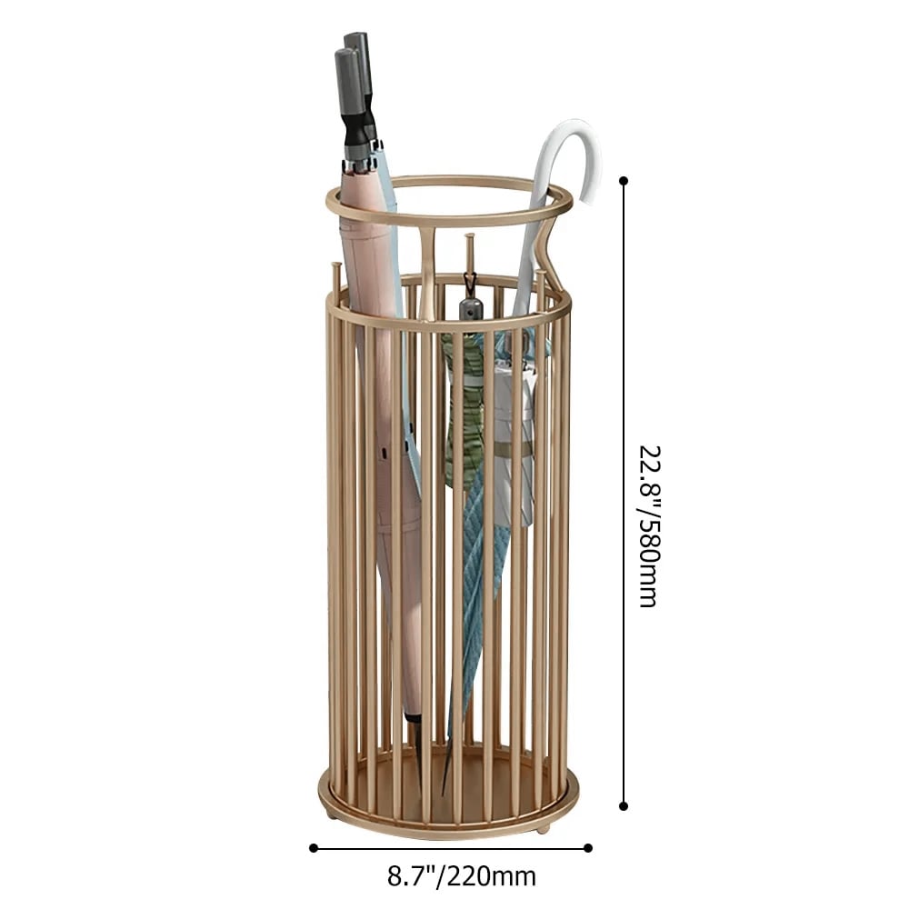 HMR - Chic Marble-Pillar-Style Umbrella Stand in Metal