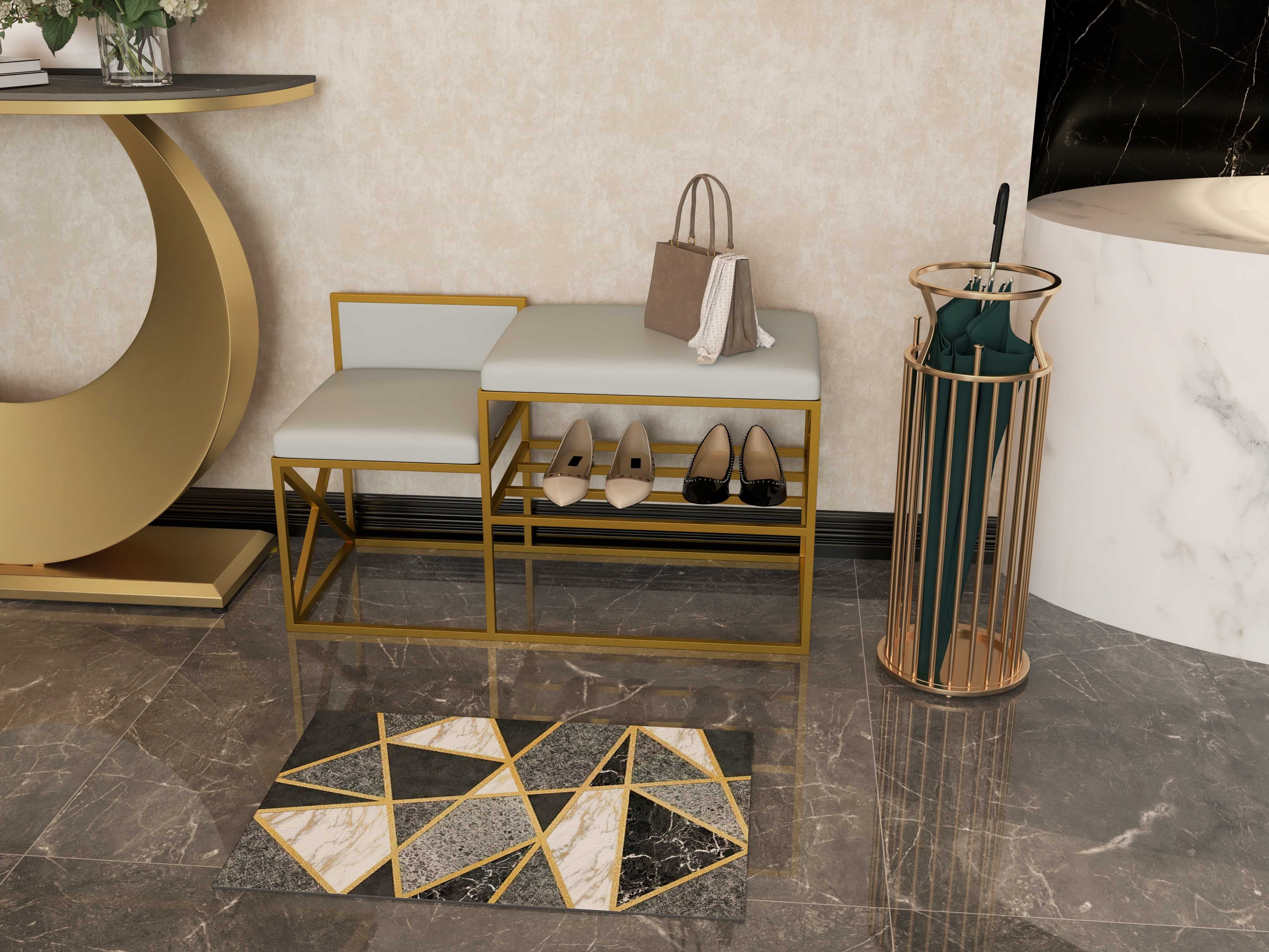 HMR - Chic Marble-Pillar-Style Umbrella Stand in Metal