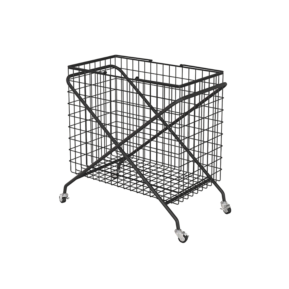 HMR - Collapsible Metal Laundry Hamper on Wheels in Black