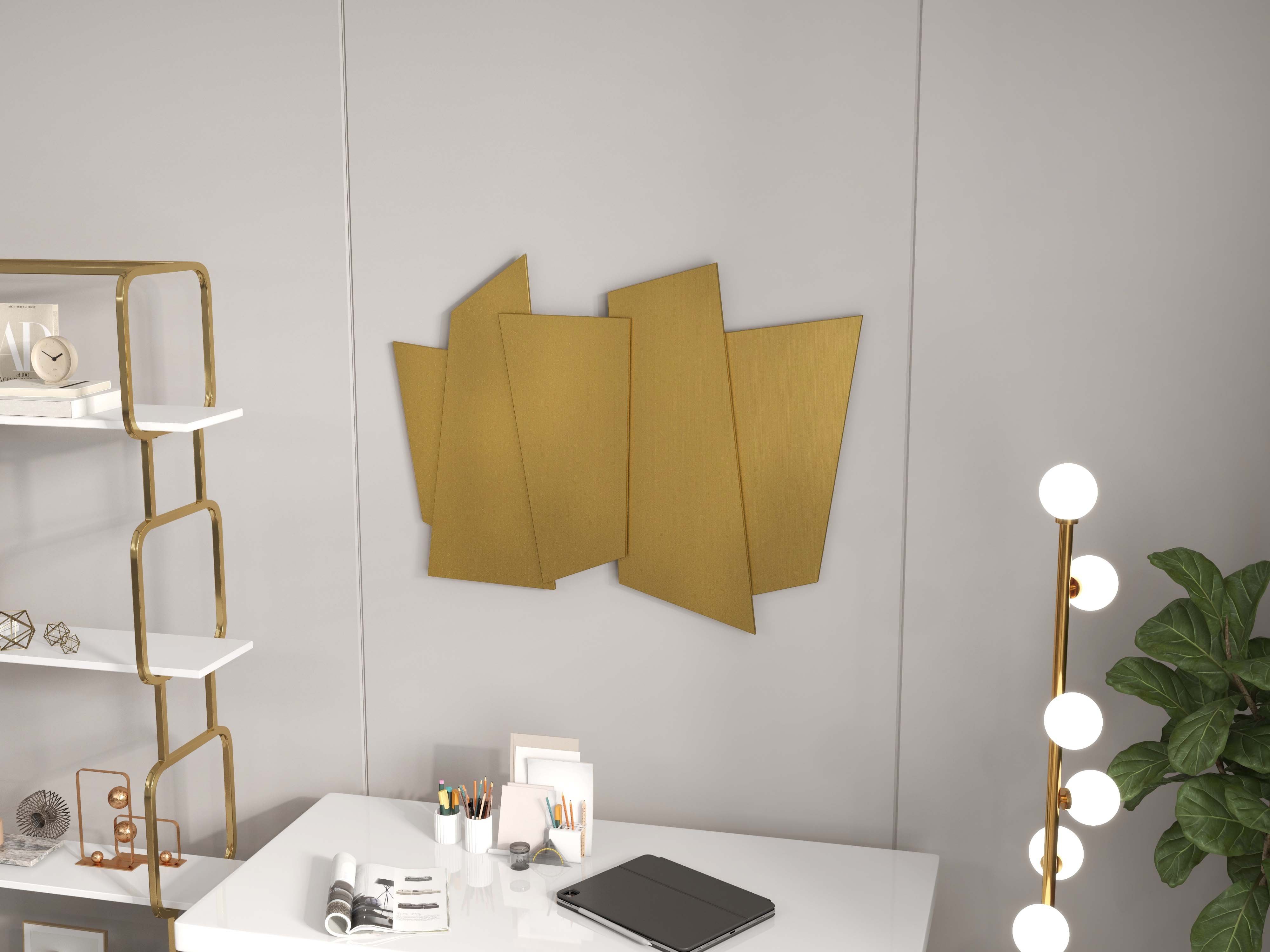 HMR Modern Freestanding 32" Etagere Bookshelf - White/Gold