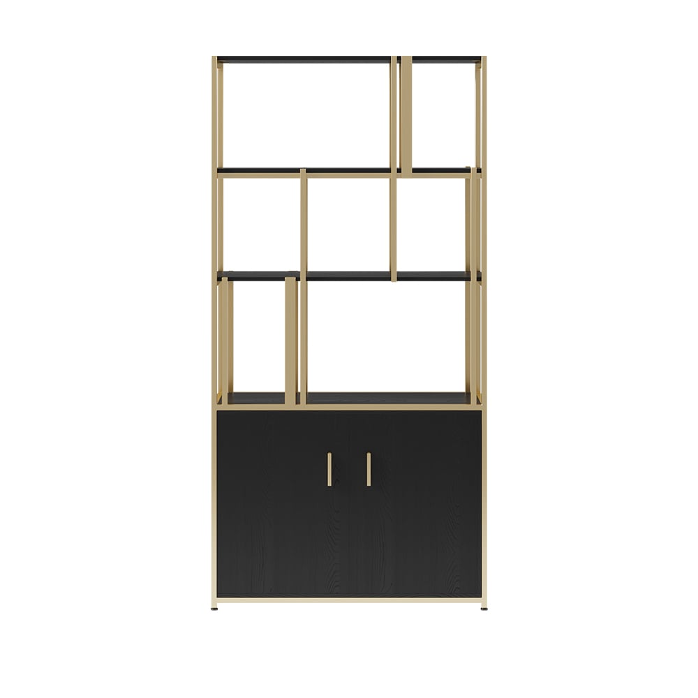HMR - 78" 5-Tier Bookshelf with Doors in Big Storage