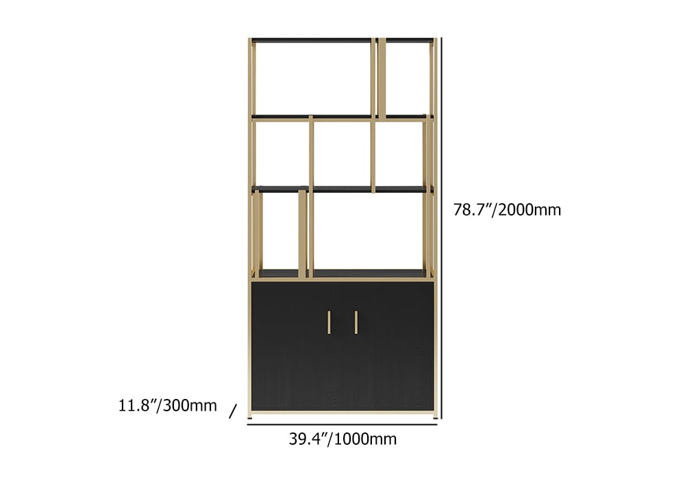 HMR - 78" 5-Tier Bookshelf with Doors in Big Storage