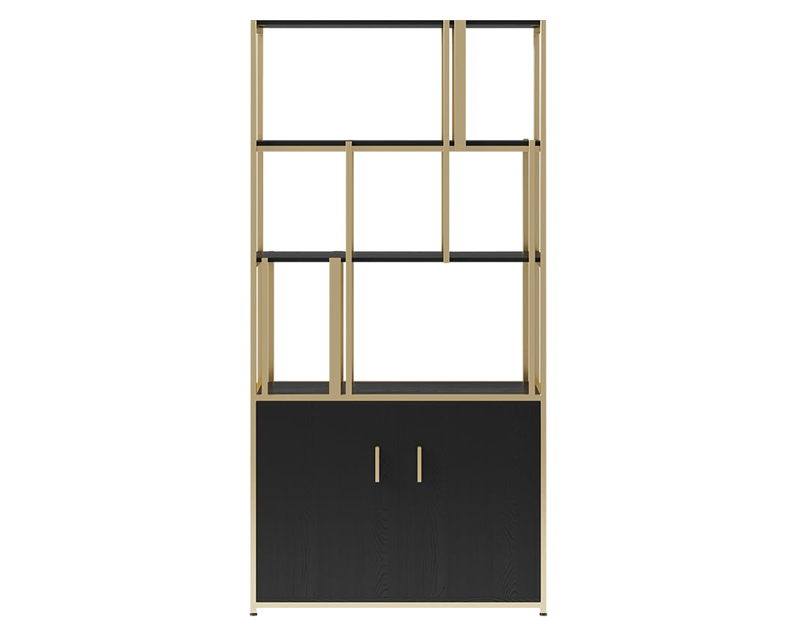 HMR - 78" 5-Tier Bookshelf with Doors in Big Storage