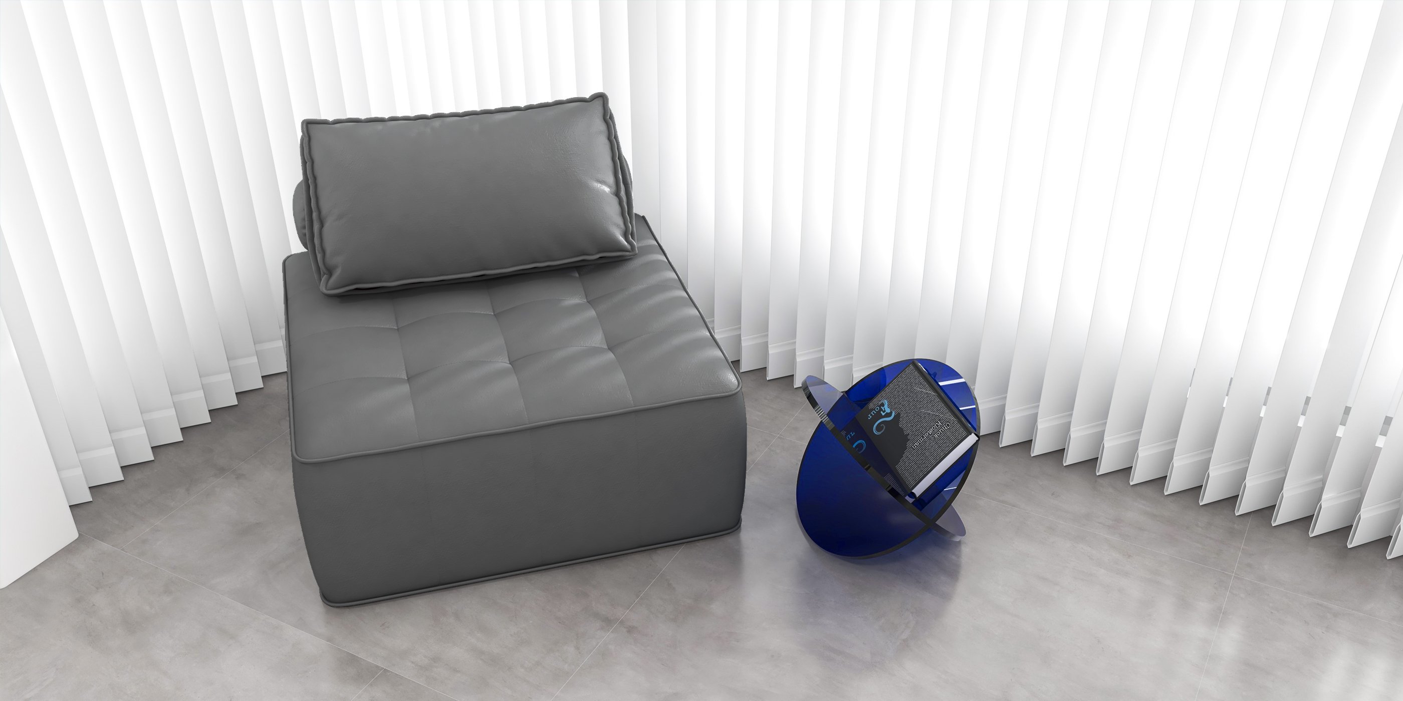 HMR Modern Magazine Rack - Blue, Acrylic