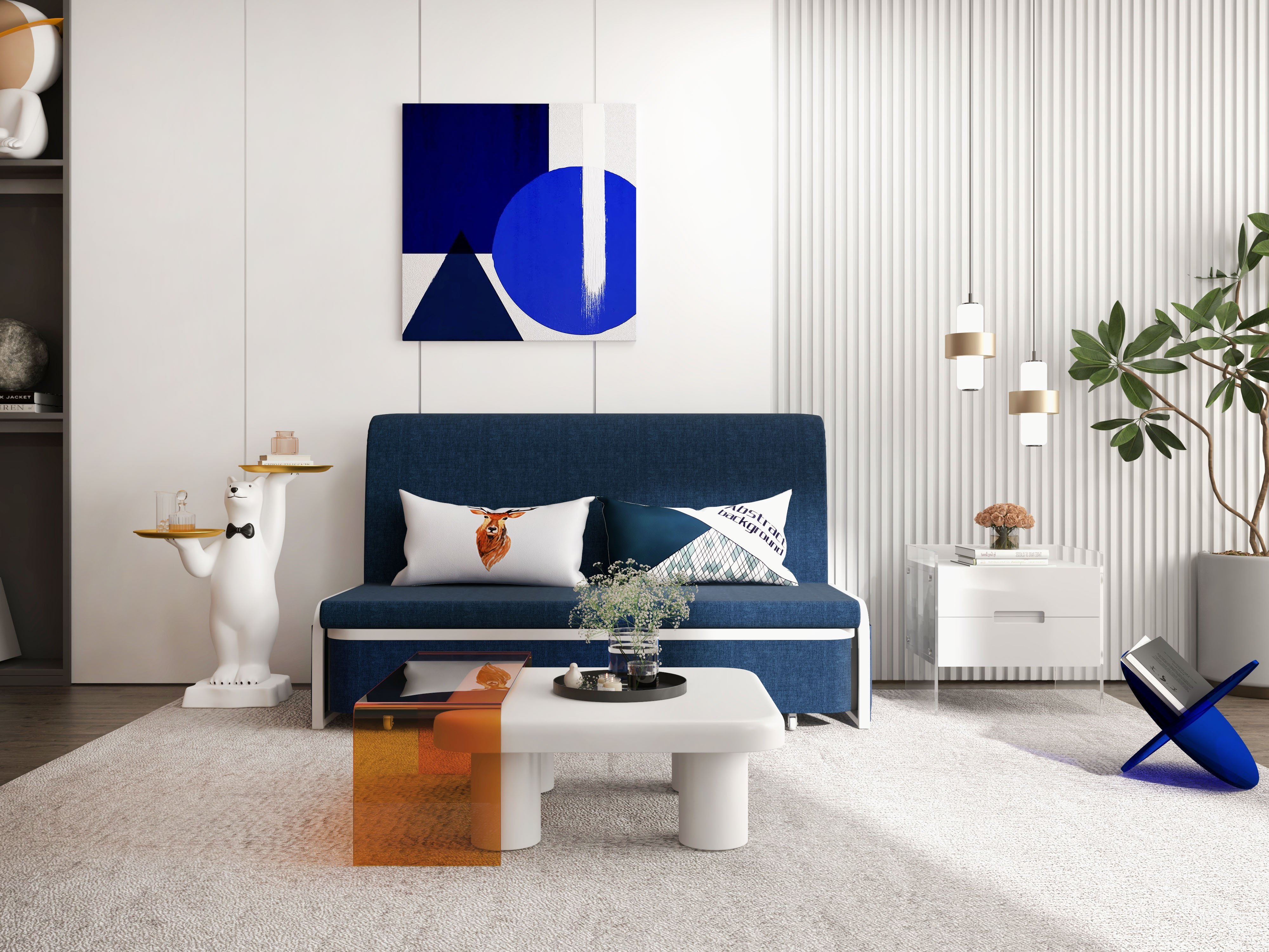HMR Modern Magazine Rack - Blue, Acrylic