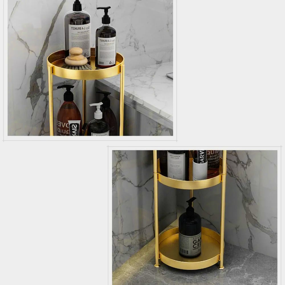 HMR - 4-Tier Free-Standing Bathroom Shelf in Gold