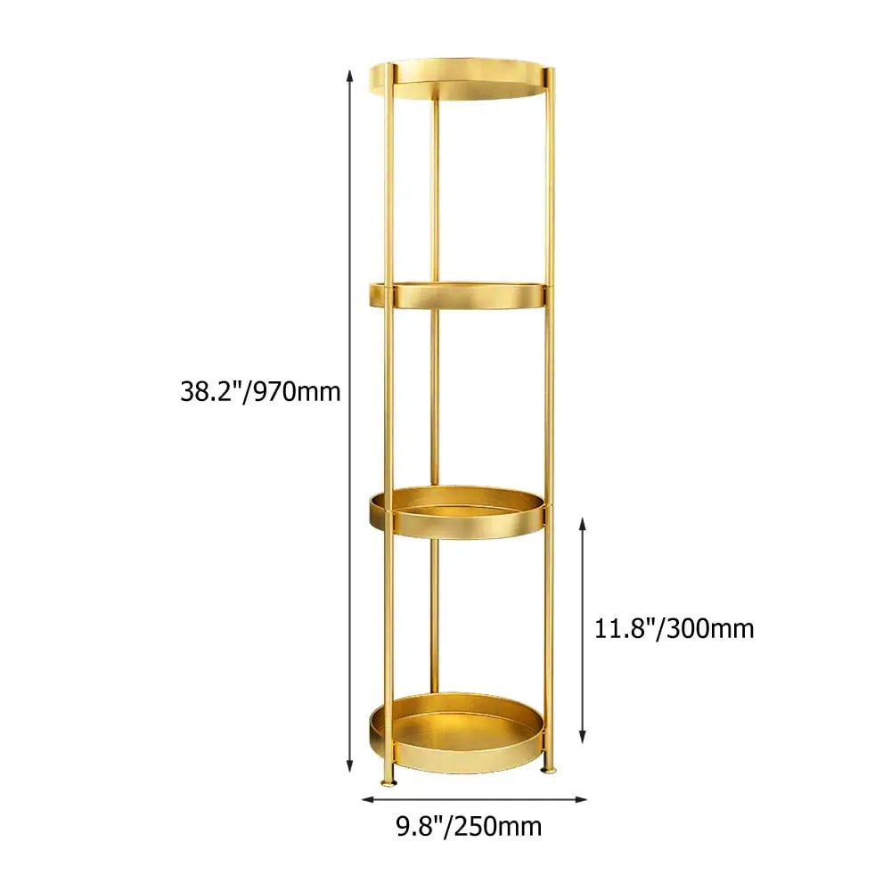 HMR - 4-Tier Free-Standing Bathroom Shelf in Gold