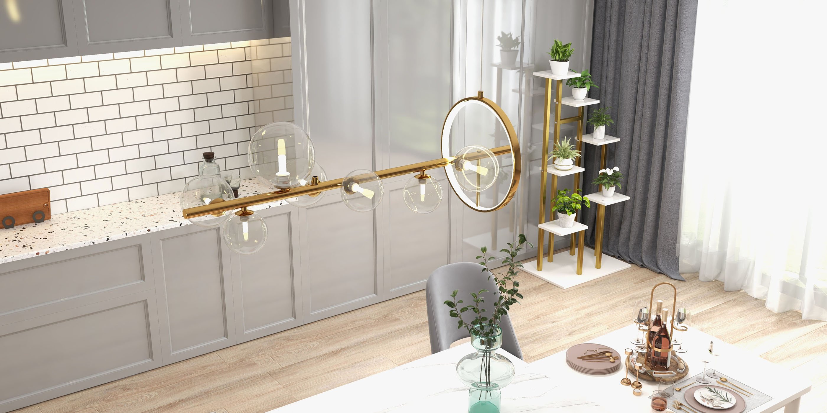 HMR - Modern 59" Ladder 7-Tiered Plant Stand