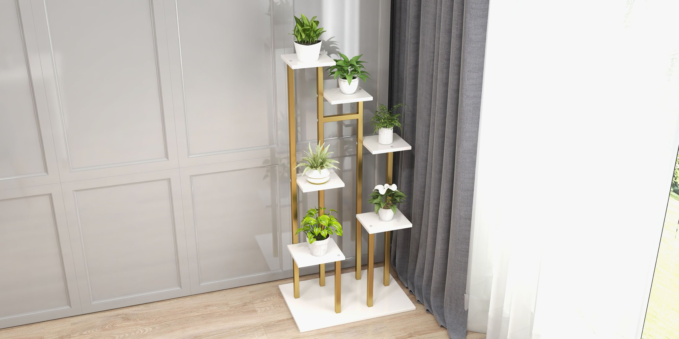 HMR - Modern 59" Ladder 7-Tiered Plant Stand