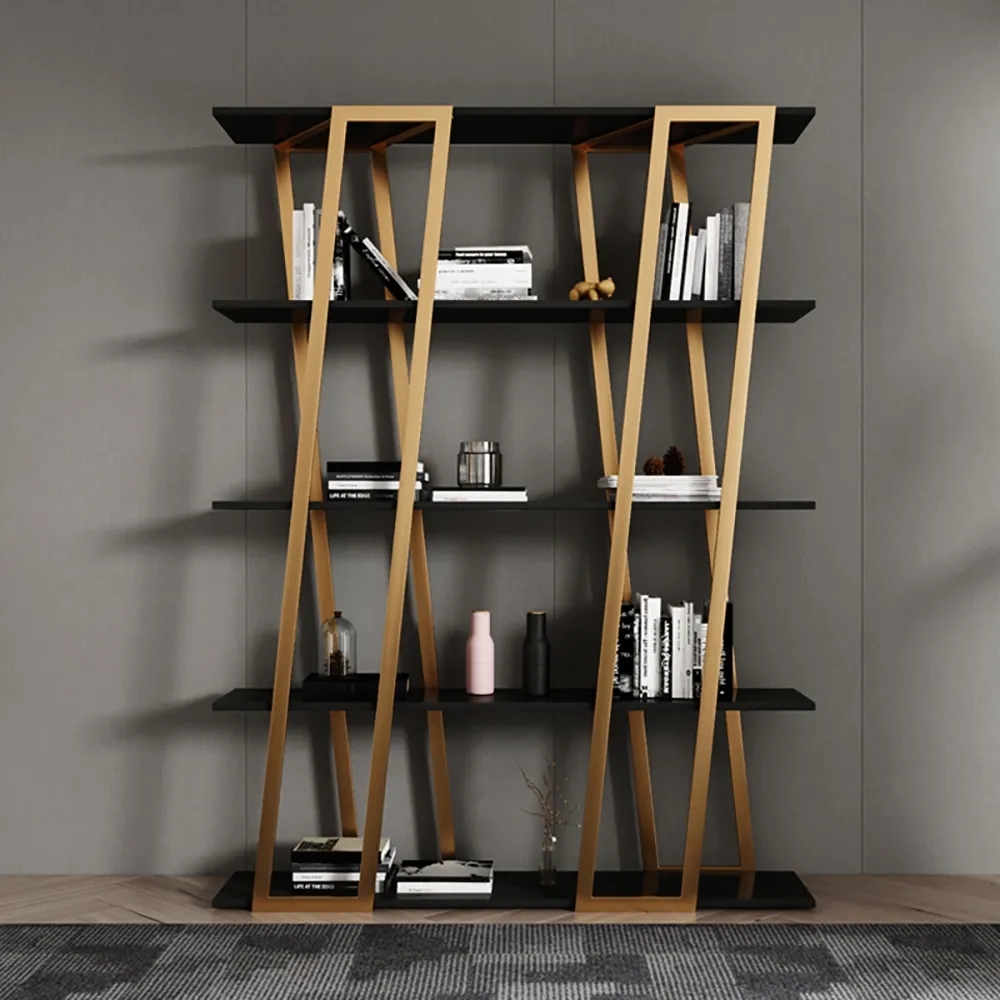 HMR - Parallel Etagere Bookshelf in Gold and Black