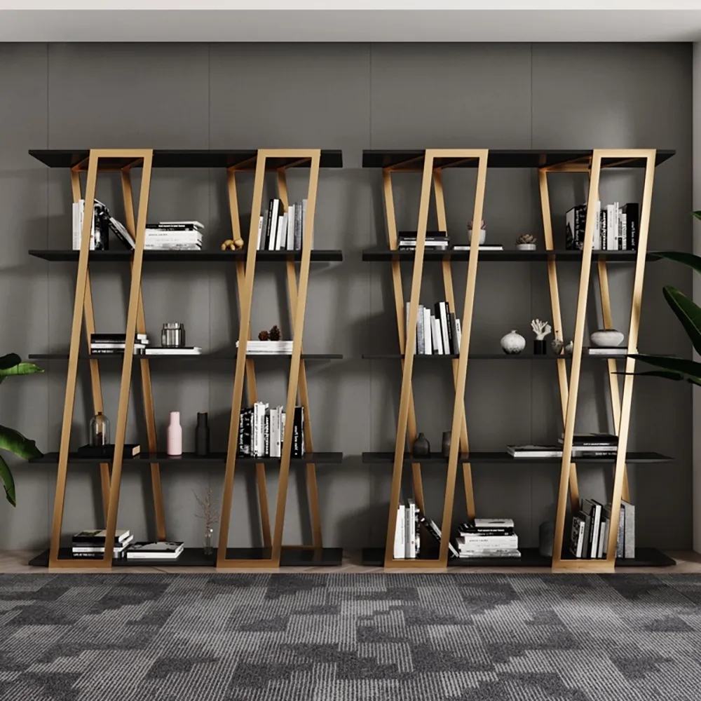 HMR - Parallel Etagere Bookshelf in Gold and Black