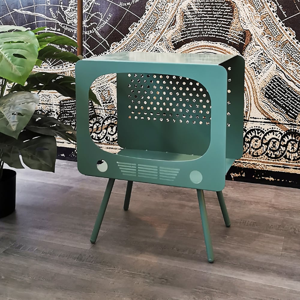 HMR Stert Series TV Sculpt Display Shelving End Table - Green
