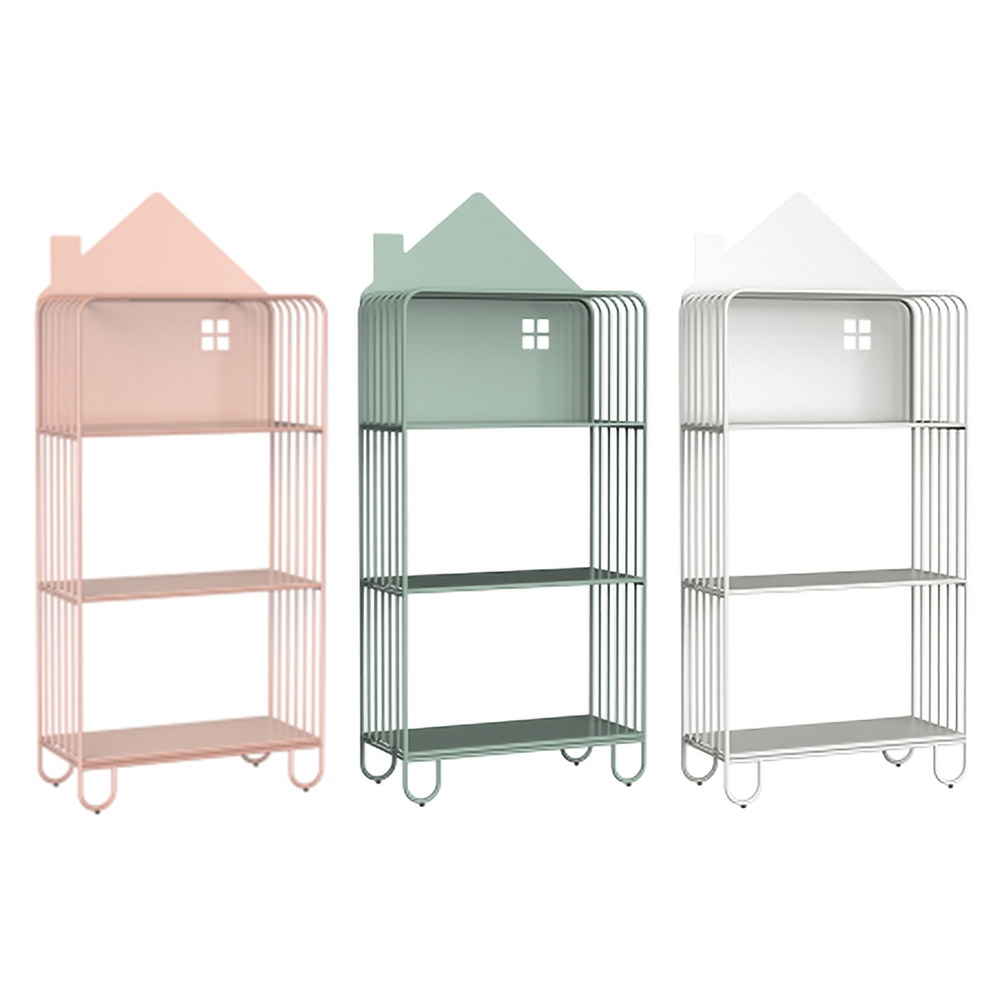 HMR - Pink Kid Bookshelf 2 Tier Metal Storage Bookcase