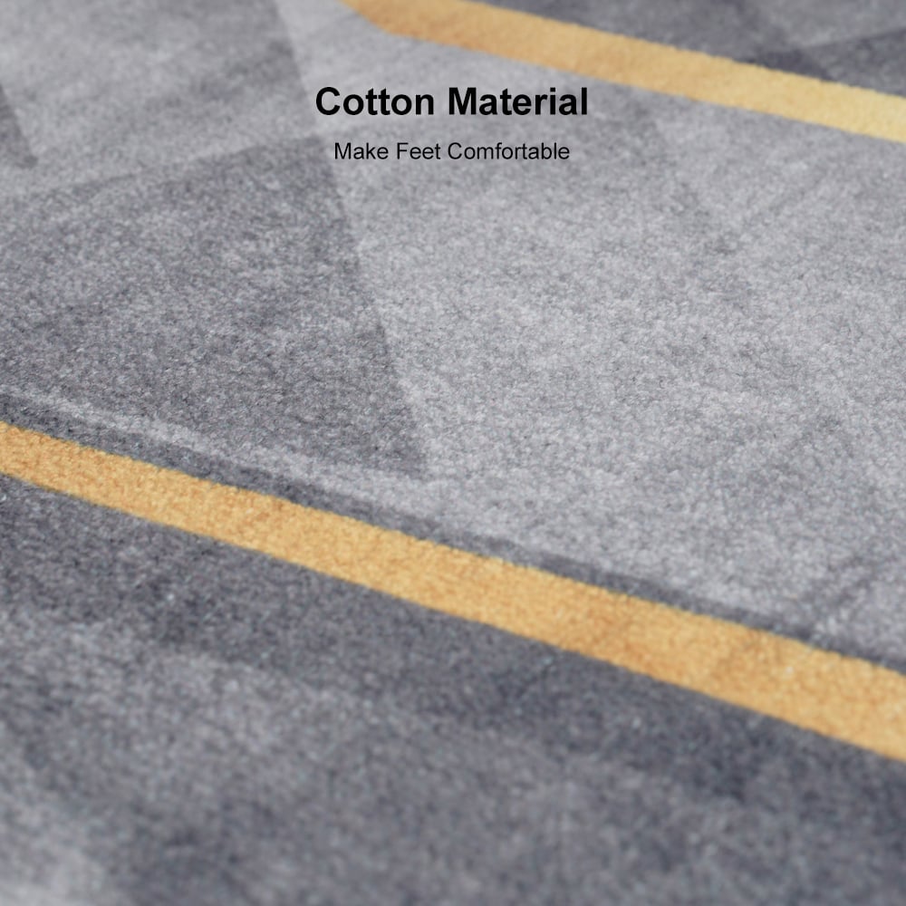 HMR - 2-Pieces Modern Gold Washable Kitchen Runner Mats Non-slip Anti Fatigue Kitchen Rug Set