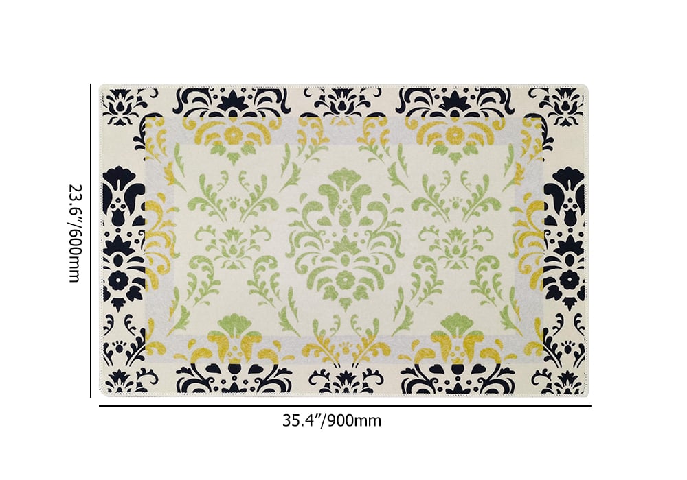 HMR - 2' x 3' Rustic Flower Non-slip Front Door Mat Boucle Entryway Rug