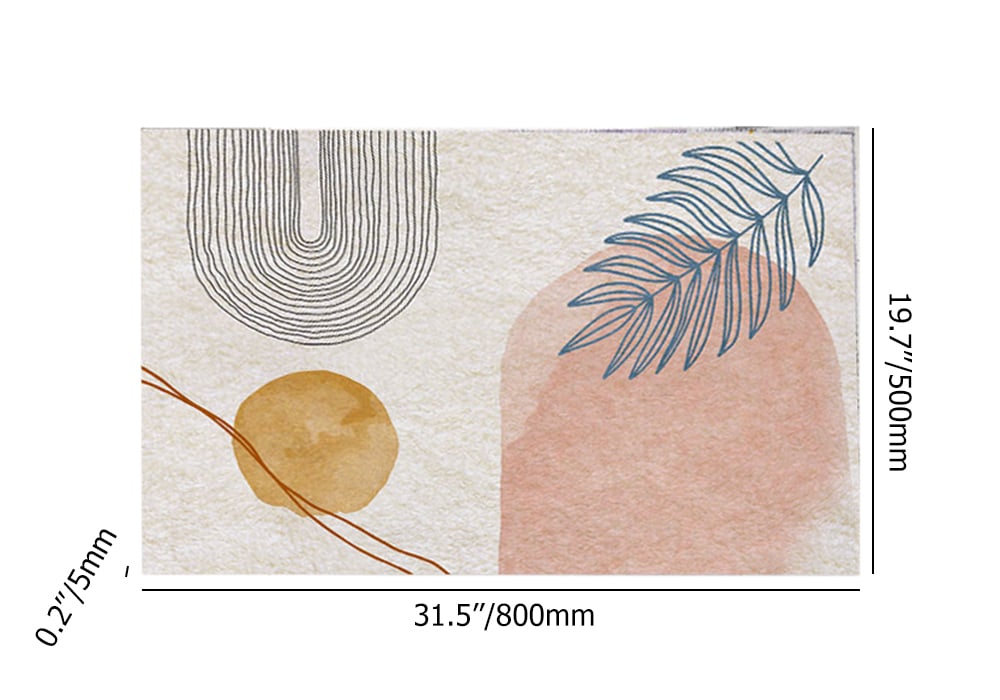 HMR - Modern Non-Slip Soft Bath Mat Set Abstract Bathroom Rugs 16" x 24" & 20" x 32" (2-Pieces)