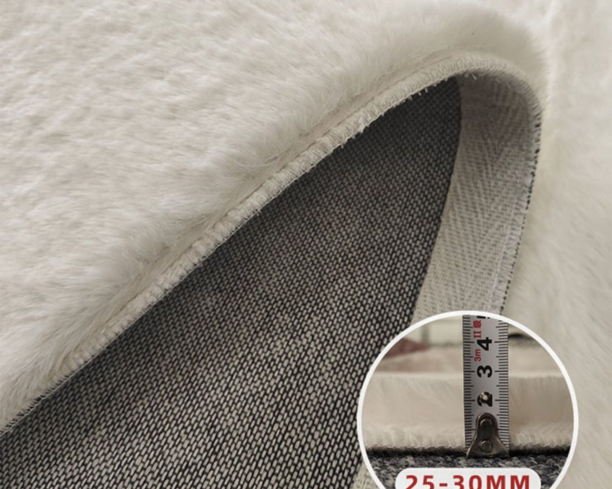 HMR - 6' x 9' Beige Shag Faux Rabbit Fur Fluffy and Thick Rectangle Area Rug for Living Room