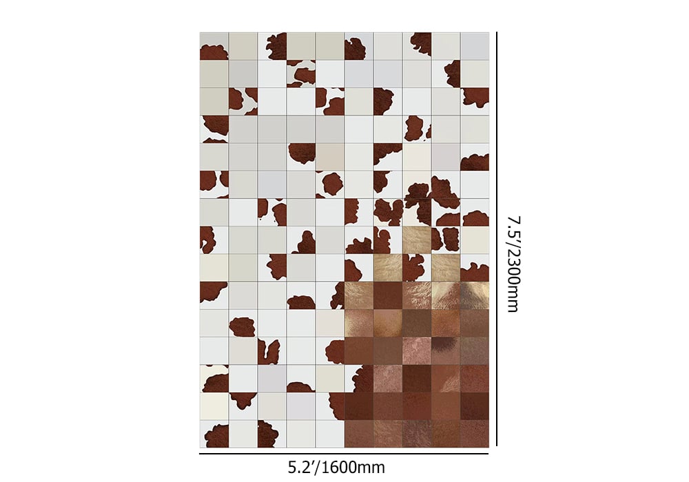 HMR - 5' x 7' Modern Checkered Area Rug Geometric Decorative Carpet for Living Room Bedroom
