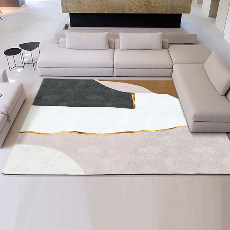HMR Modern Abstract Geometric Faux Cashmere Indoor Area Rug Living Room Bedroom - 5' x 8'