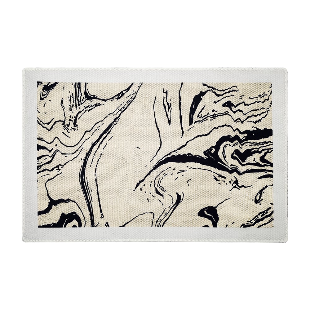 HMR - 2' x 3' Morden Abstract Non-slip Front Door Mat Boucle Entryway Rug Washable Bath Mat