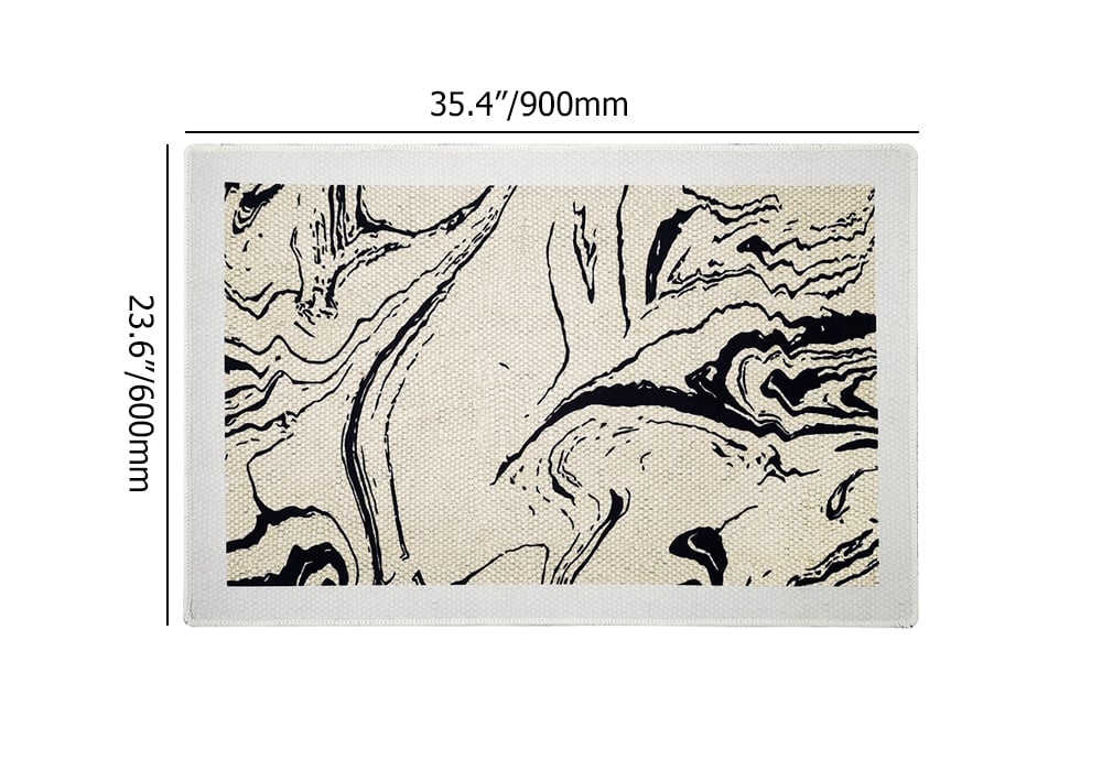 HMR - 2' x 3' Morden Abstract Non-slip Front Door Mat Boucle Entryway Rug Washable Bath Mat