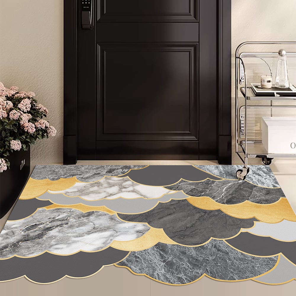 HMR - 2' x 3' Morden Creat Novelty Non-slip Front Door Mat PVC Stain Resistant Entryway Rug