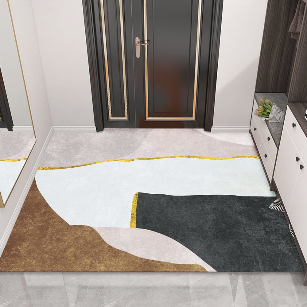 HMR Modern Abstract Geometric Faux Cashmere Indoor Area Rug Living Room Bedroom - 3' x 5'