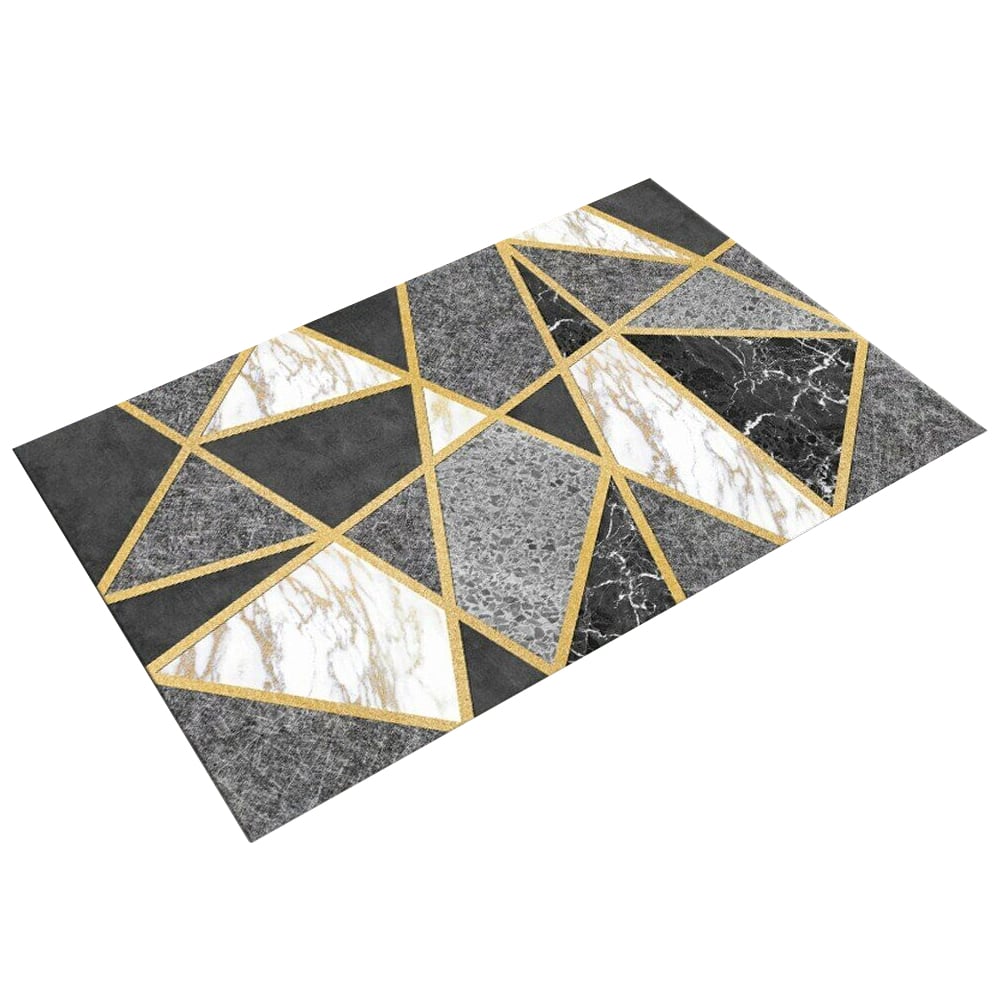 HMR - Modern Geometric Non-Slip Soft Bath Mat 16" x 24" Rectangle Abstract Bathroom Rug