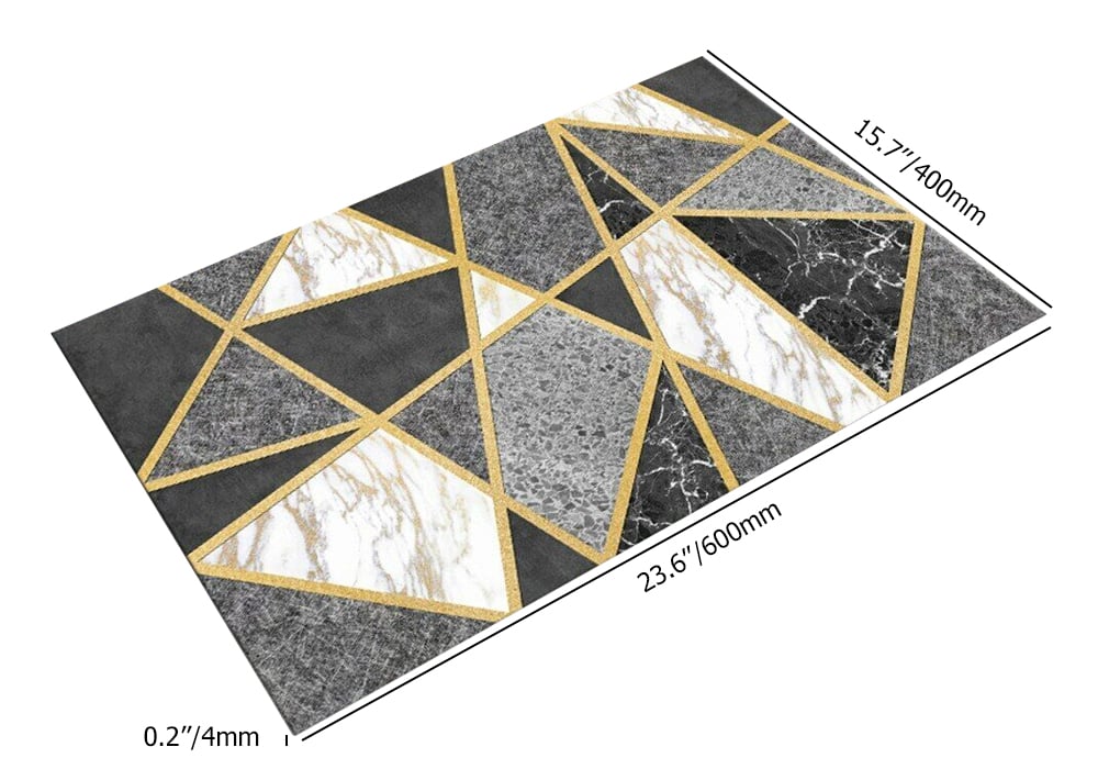 HMR - Modern Geometric Non-Slip Soft Bath Mat 16" x 24" Rectangle Abstract Bathroom Rug