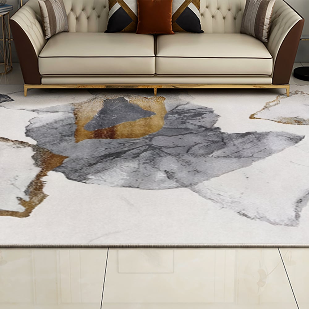 HMR - 3' x 5' Art Deco Faux Cashmere Area Rug with Abstract Pattern Decorative Carpet