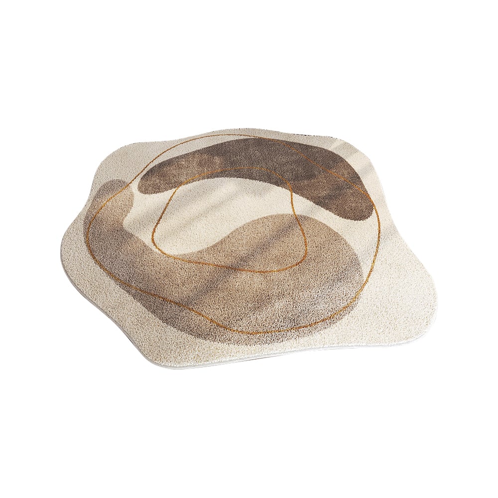 HMR - 3' x 3' Modern Round Faux Cashmere Area Rug Living Room & Bedroom Decorative Carpet