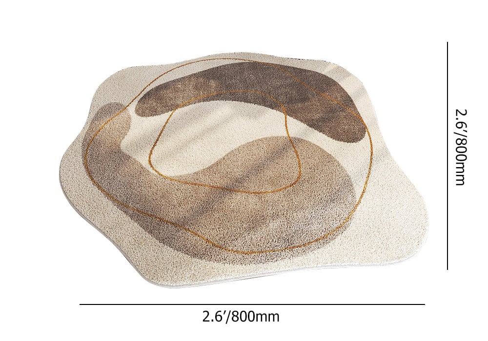 HMR - 3' x 3' Modern Round Faux Cashmere Area Rug Living Room & Bedroom Decorative Carpet