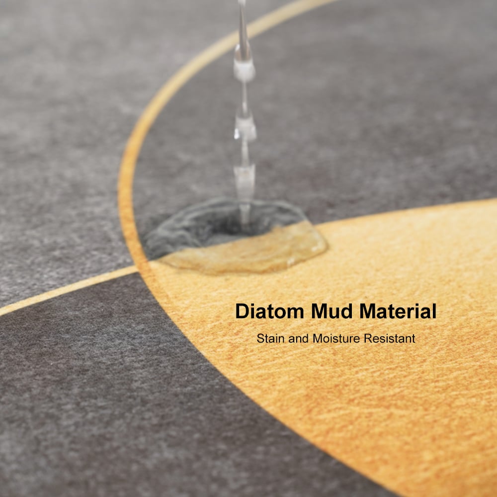 HMR - Modern Black & Gold Bath Tub Mat Set Non-Slip Rubber Backing 20" x 32" & 16" x 24" (2-Pieces)