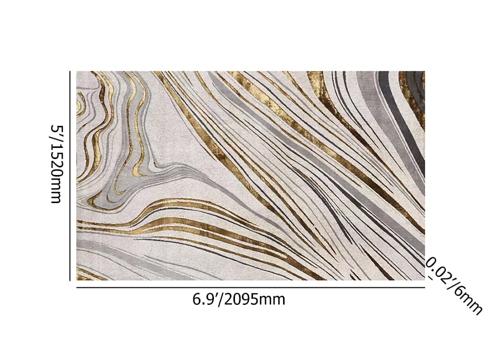 HMR - 5'x 7' Luxury Abstract Art Deco Rug with Marble Pattern Carpet