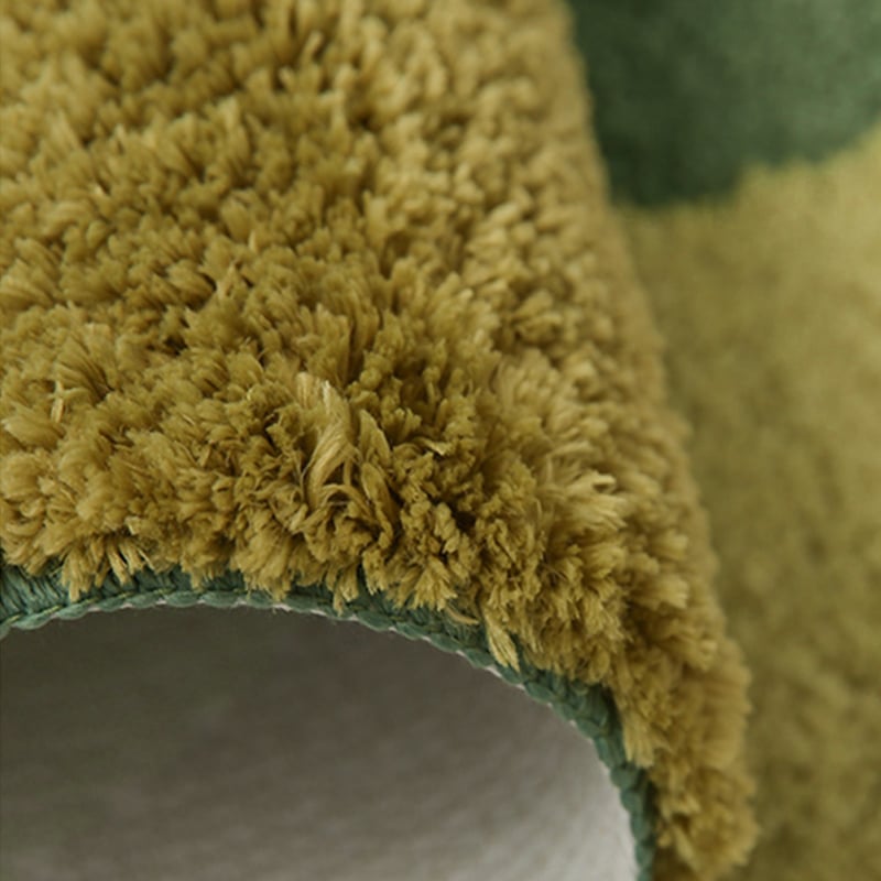 HMR - 2' x 5' Modern Rectangle Tufted 3D Green Wool Area Rug Living Room & Bedroom Carpet