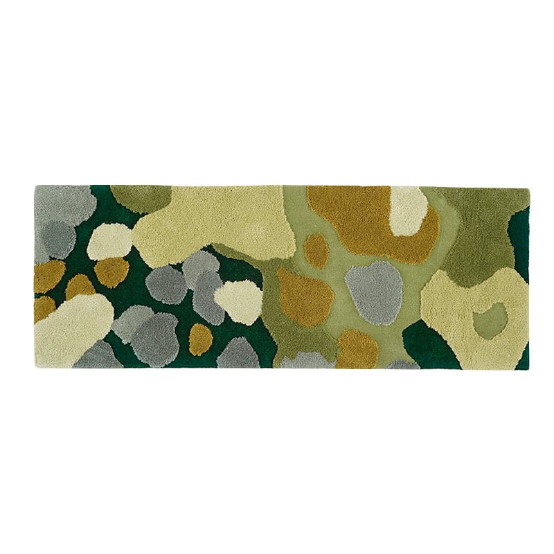 HMR - 2' x 5' Modern Rectangle Tufted 3D Green Wool Area Rug Living Room & Bedroom Carpet