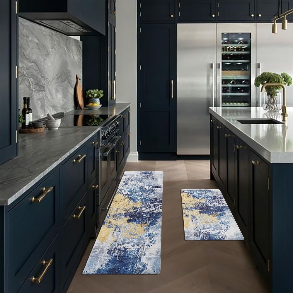 HMR - 2PCS Modern Abstrict Kitchen Runner Rug Set