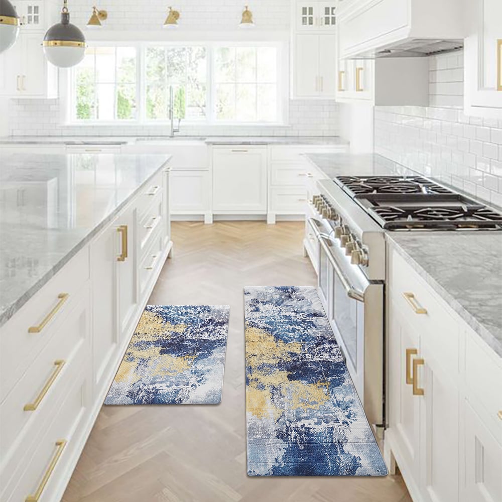 HMR - 2PCS Modern Abstrict Kitchen Runner Rug Set